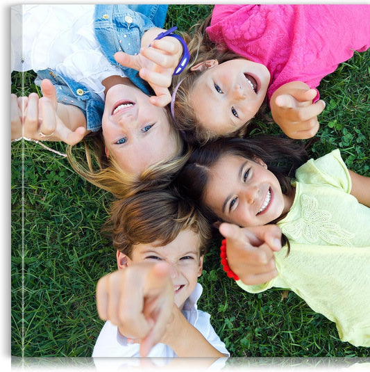 Custom Canvas Prints with Your Photos - Personalized Pictures Print, Customized Photo Gifts, Wall Art Poster Canvas Printing for Wedding, Family, Baby, Pets, Home Office Decor, Wrapped Frame 12x12