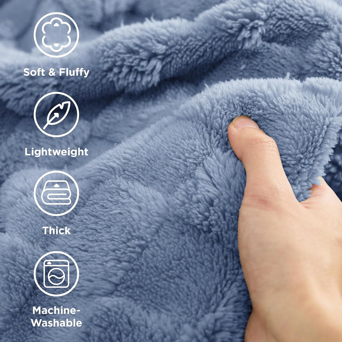 Bedsure GentleSoft Ashley Blue Throw Blanket for Couch - Checkered Fleece Blankets Gifts for Women Men Girls, Cute Soft Cozy Throw for Bedroom Home Decor Gifts, 50x60 Inches