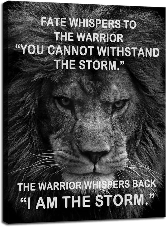 Motivational Canvas Wall Art I Am The Storm Canvas Print Paintings Posters Artwork Inspirational Wall Pictures for Bathroom Living Room Office Wall Decor Wooden Framed Ready to Hang[30" W X 40" H]