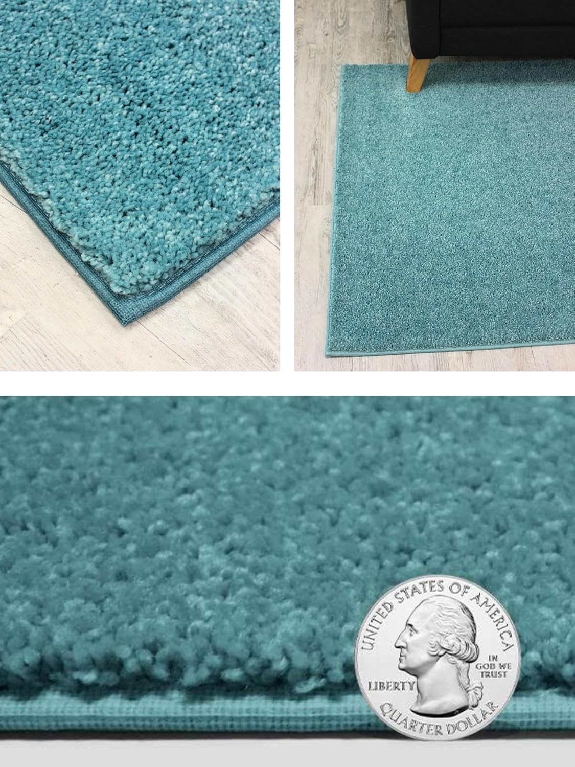 KOECKRITZ Soft and Colorful Kids Classroom Area Rugs (Passes Flammability Pill Test) Many Sizes and Bright Colors to Select from (4' x 6', Surf)