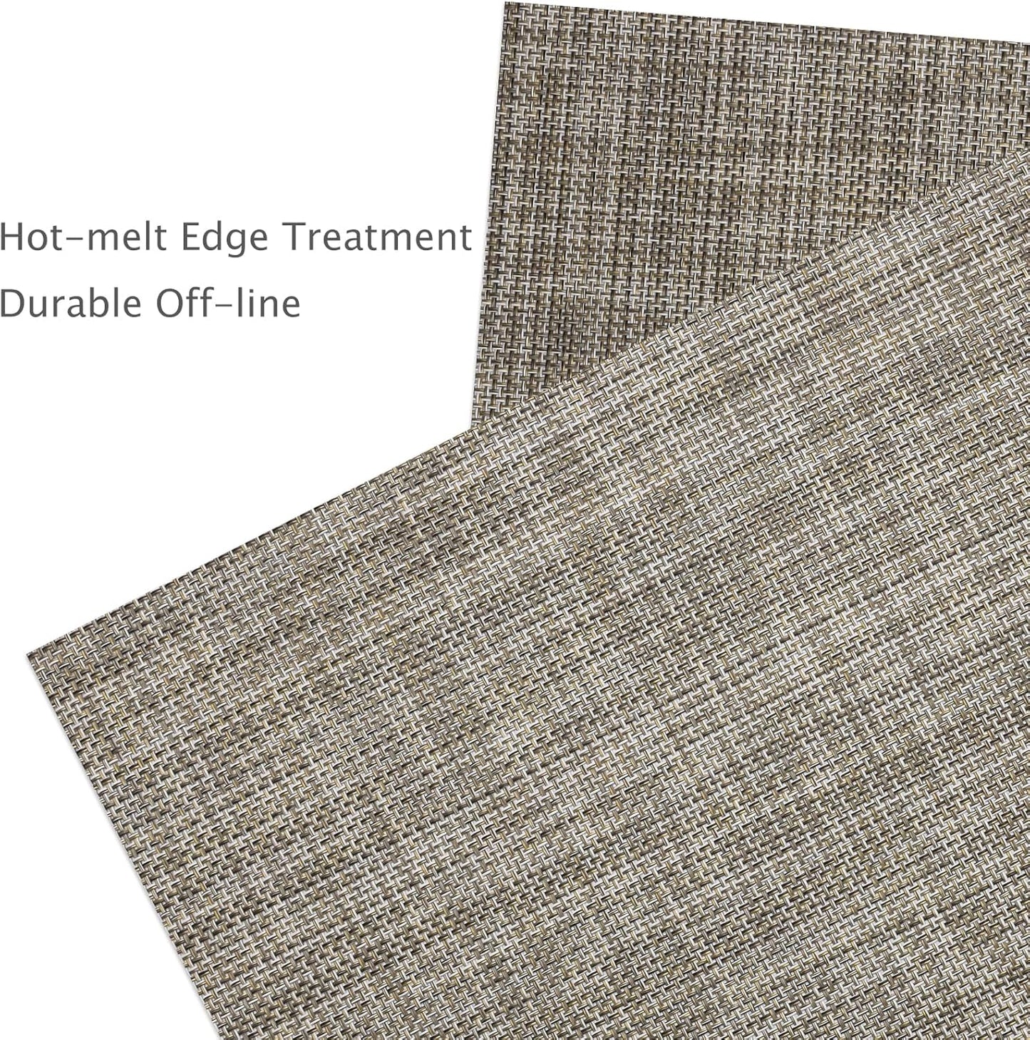 Myir JUN Placemats Set of 4, Vinyl Woven Placemats Place Mats Indoor Set of 4 Washable Table Mats Non-Slip Place mats for Dining Table (Caramel, Set of 4)