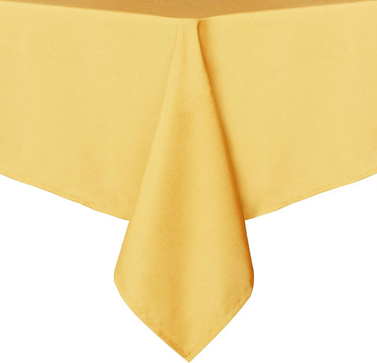 sancua Rectangle Tablecloth - 54 x 78 Inch - Stain and Wrinkle Resistant Washable Polyester Table Cloth, Decorative Fabric Table Cover for Dining Tables, Buffet Parties and Camping, Yellow