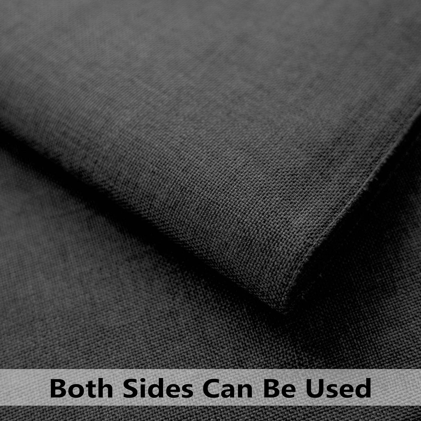 Demetex Black Cloth Placemats Set of 8 Wipeable Classic Place Mats Heat Resistant Table Mats for Dining Room Kitchen Tables, 13x19 inch, Black