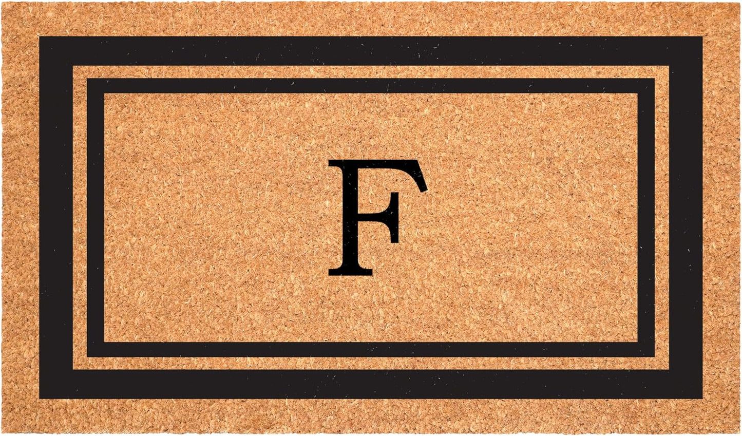 Calloway Mills 152961830F Black Border 18" x 30" Monogram Doormat, (Letter F)