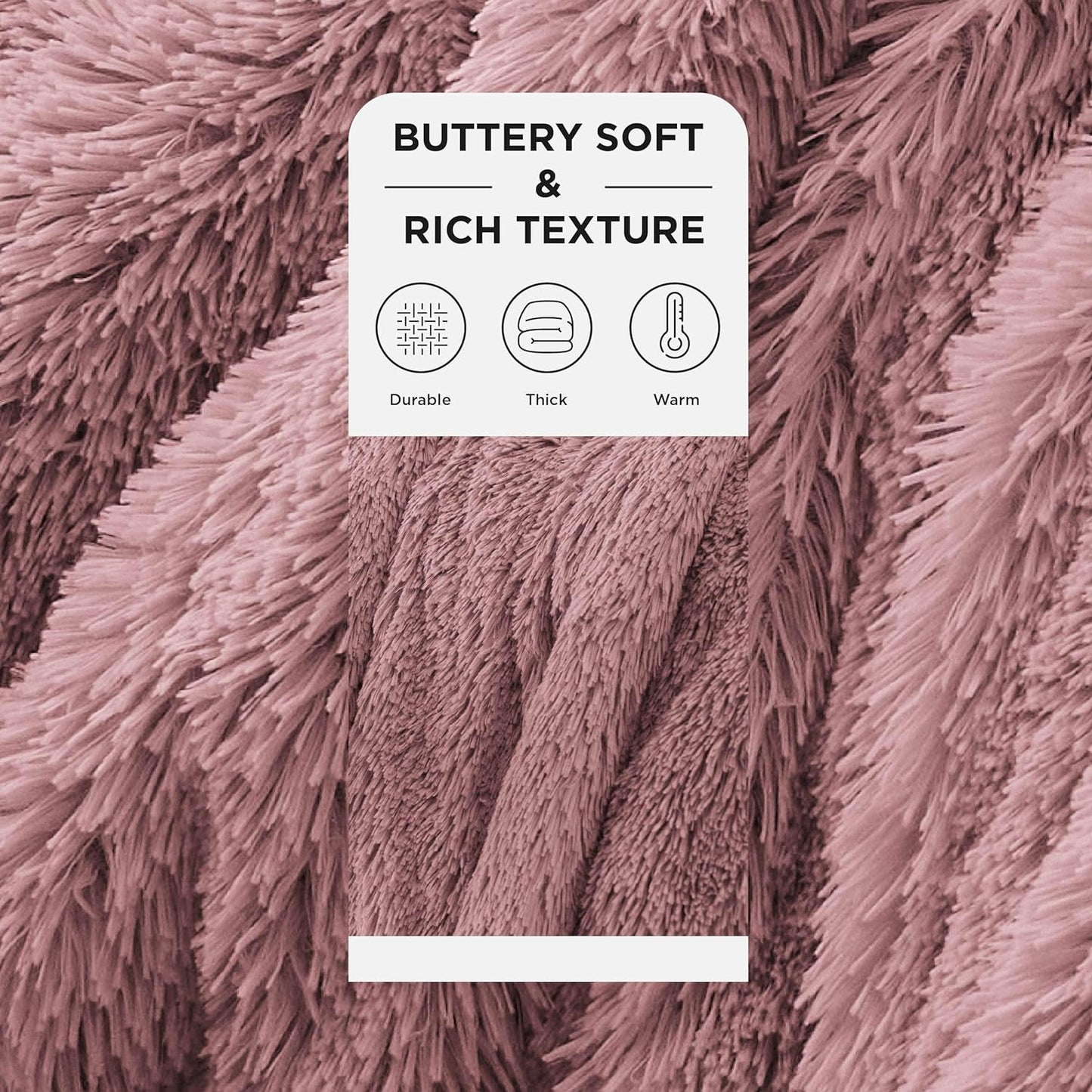 Bedsure GentleSoft Fuzzy Sherpa Faux Fur Twin Blanket Dusty Pink Cozy Gifts for Women Men, Soft Fleece Plush Warm Minky Thick Blanket Twin Size for Bed, Room Dorm Essentials Pink Decor Gifts, 60x80