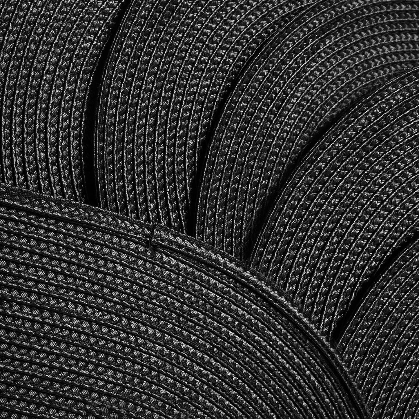 AHHFSMEI Placemats Set of 8 for Dining Table Washable Woven Vinyl Non-Slip 18x12 inches Placemat Heat-Resistant Durable Table Mats for Dining Table Easy to Clean (Black, 8)