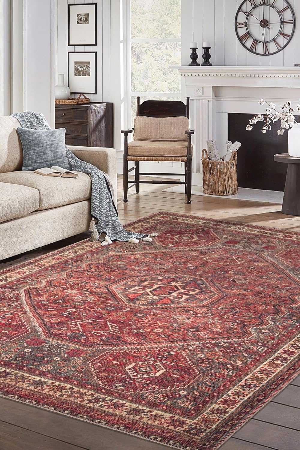 Keen Home Design 3x5 Rug - Machine Washable Entry Rug with Non-Slip Backing, Ideal for Enteryway, Kitchen, Bathroom, Laundry Room - Vintage, Easy Clean, Durable, Low Pile Rug - (3' x 5')