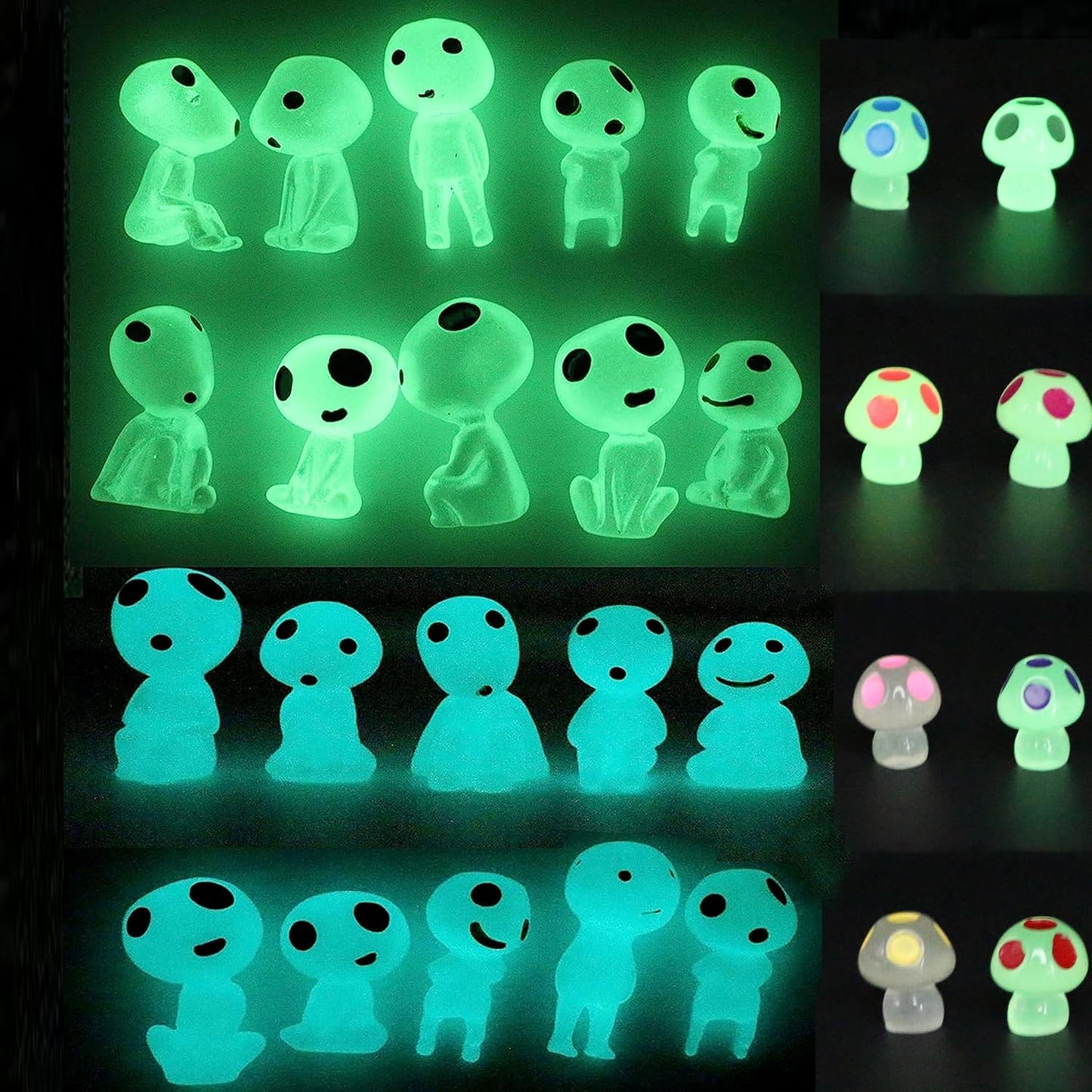 Fairy Garden Accessories Tree Elves Easter Egg Fillers Glow in Dark Basket Stuffers Garden Alien Decor Miniature for Micro Landscape Outdoor Status Patio Lawn Yard Kit