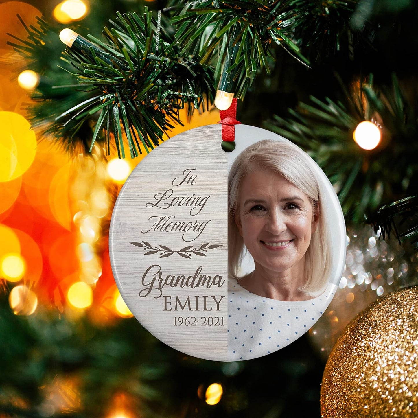 Cardinal Birds 1, Memorial Christmas Ornament Personalized with Photo, Name & Date - Upload Photo & Picture - 7 Designs, Memorial Ornaments Loss of Loved Ones – D5