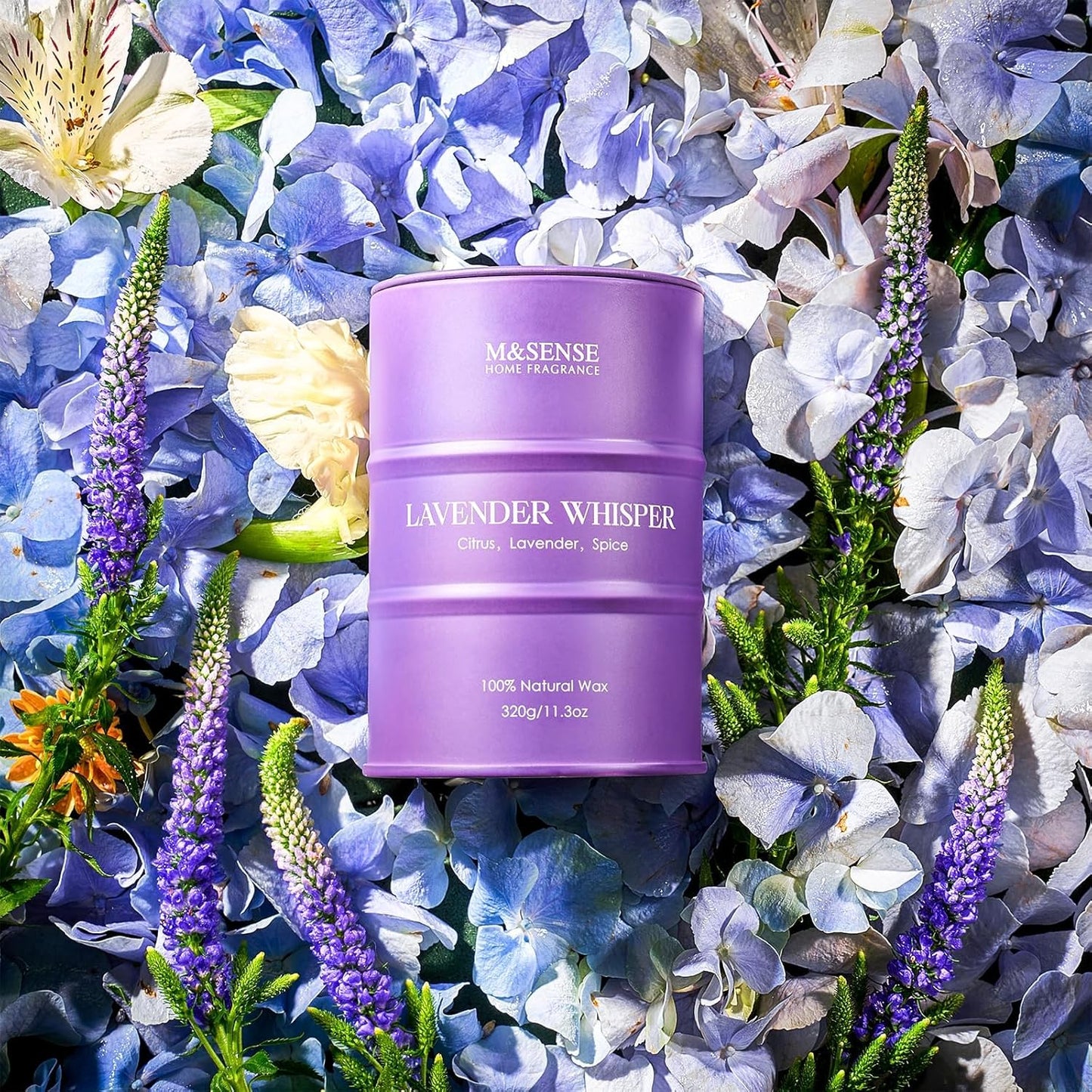 M&SENSE Lavender Soy Candles for Home Scented 11.6oz 70 Hour Long Burning, Aromatherapy Candle for Stress Relief Meditation Relaxing, Appreciation Gifts for Mom Teacher Friends