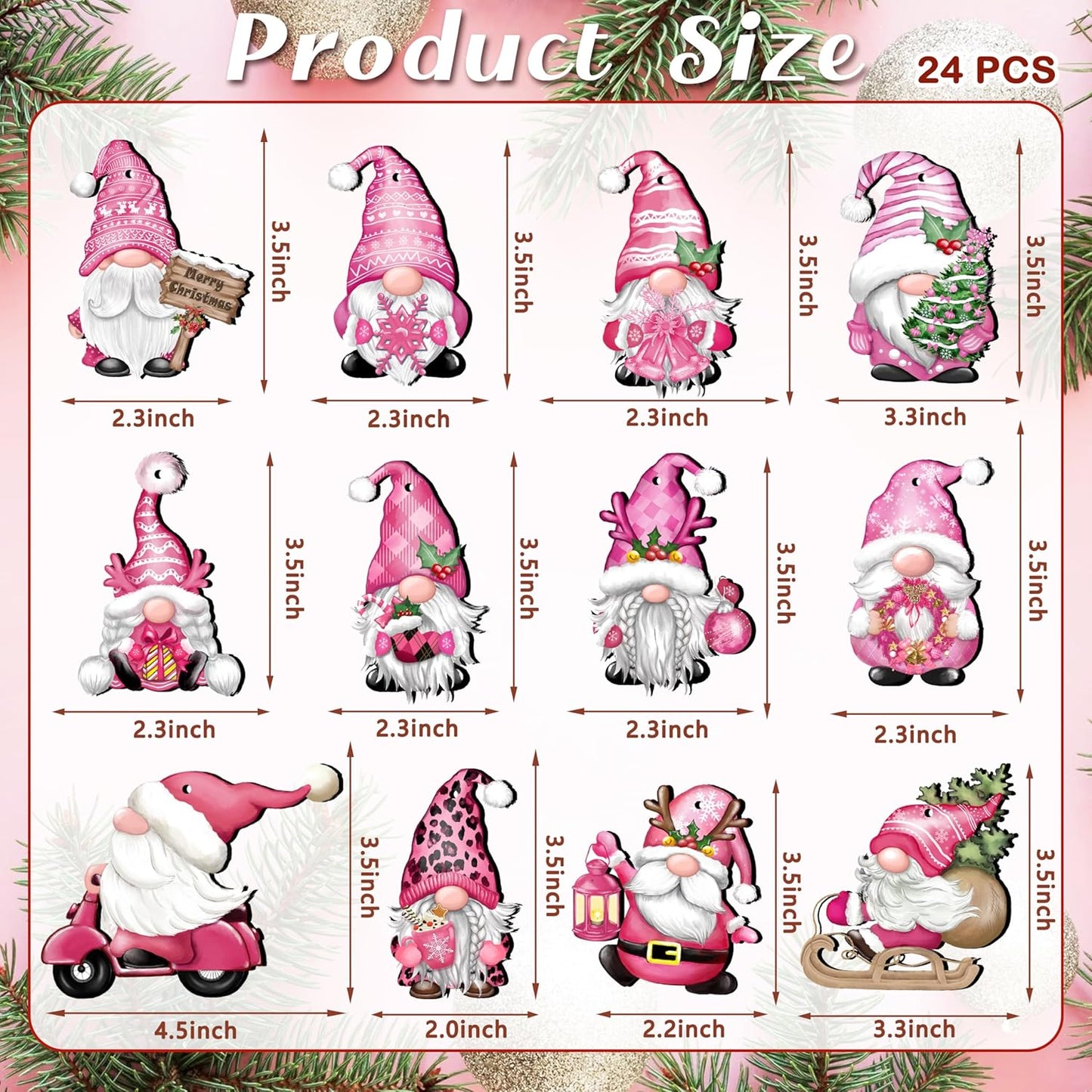 Christmas Wooden Hanging Ornaments, Wood Hanging Decor for Christmas Tree Decoration Gnome Santa Doll Wooden Hanging Craft Gnome Elf Party Supplies (Xmas-Gnomes-D)