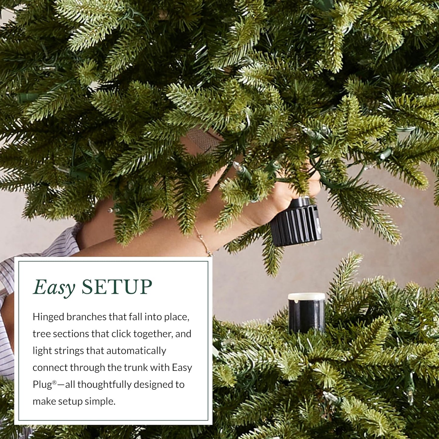 Balsam Hill 9ft Pre-Lit Classic Blue Spruce - Artificial Christmas Tree with 1500 LED Clear Lights, Easy Plug Technology, Premium Stand & Storage Bag for Indoor Holiday Decorating