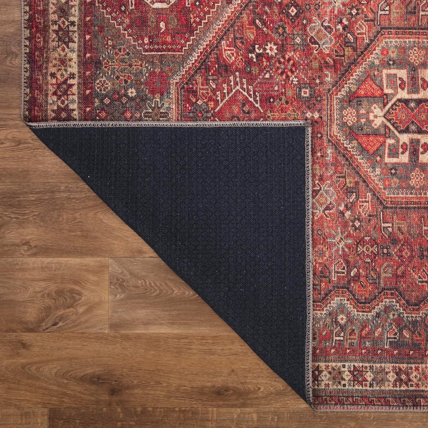 Keen Home Design 5x7 Rug - Machine Washable Area Rug with Non-Slip Backing, Ideal for Living Room, Dining Room, Bedroom - Vintage, Easy Clean, Durable, Low Pile Rug - (5' x 7')
