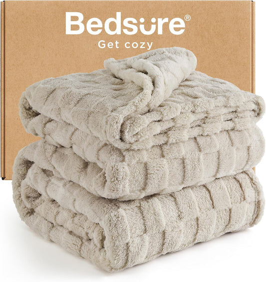 Bedsure GentleSoft King Size Blanket for Bed - Super Soft Cozy Blankets for Women Men Girls, Large Fuzzy Fleece Throw for Bedroom Decor, Light Brown,108x90 Inches