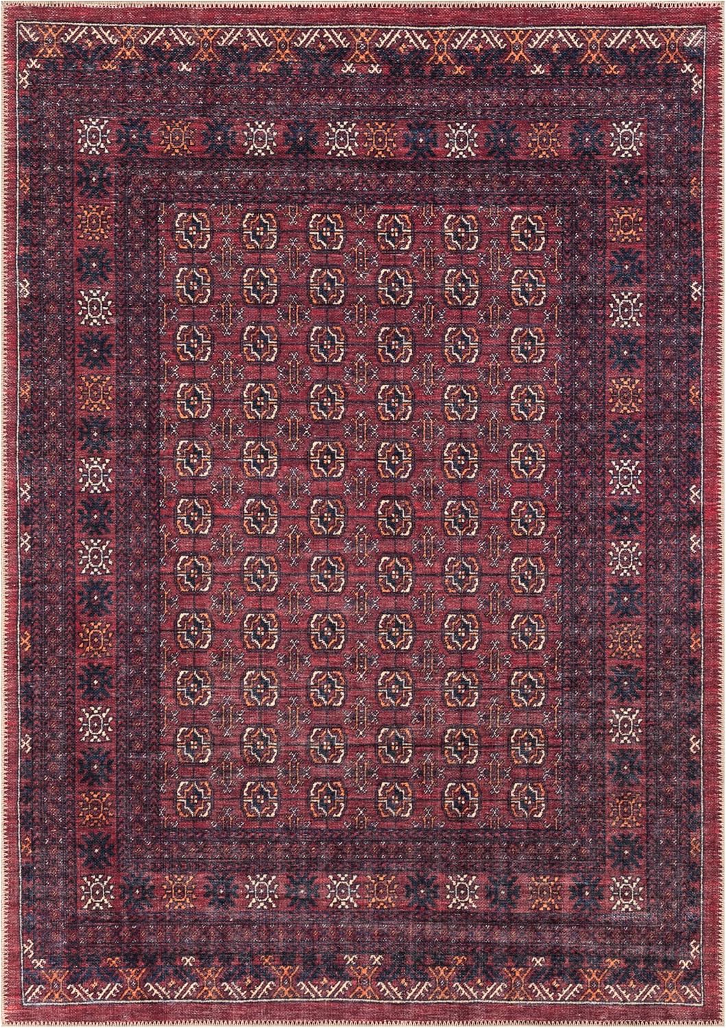 Keen Home Design 10x14 Rug - Machine Washable Area Rug with Non-Slip Backing, Ideal for Living Room, Dining Room, Bedroom - Vintage, Easy Clean, Durable, Low Pile Rug - (9'7" x 14')