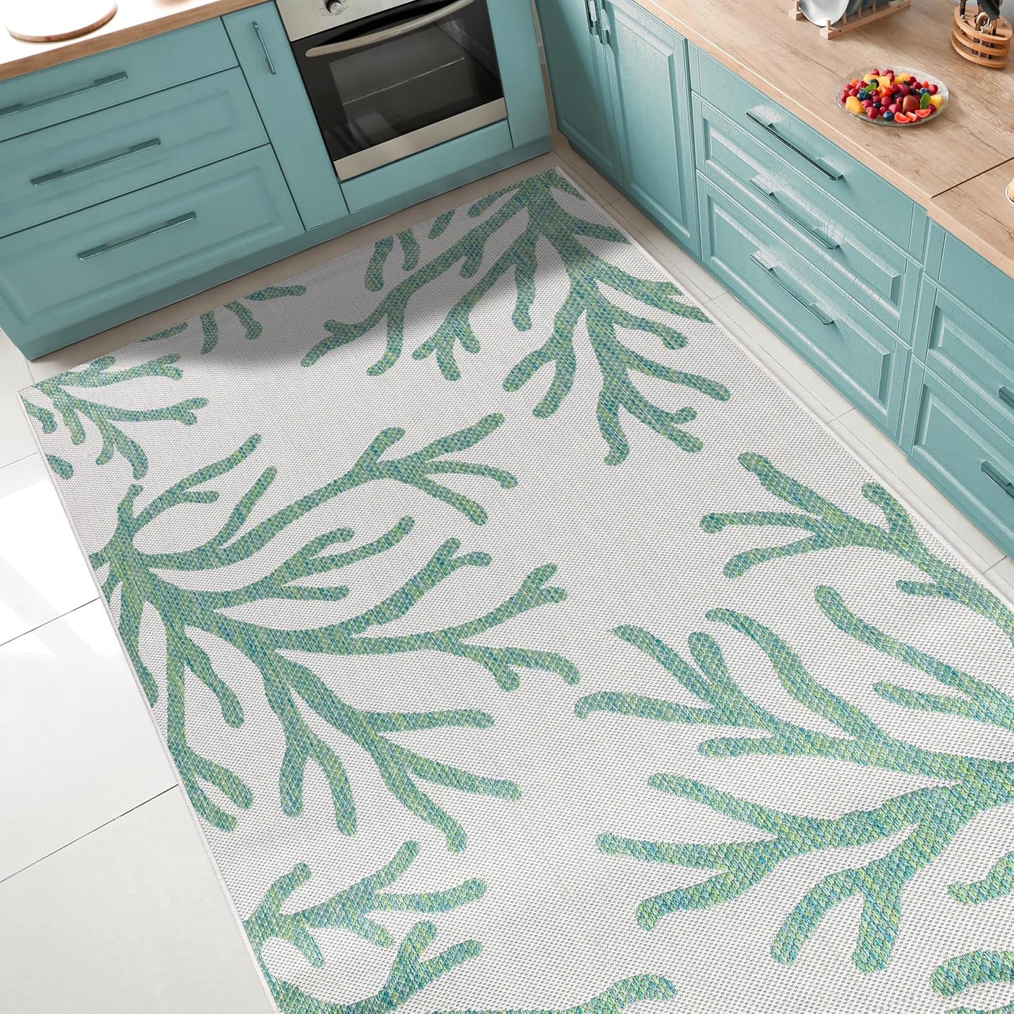 Keen Home Design Terrace Outdoor Area Rug - 10x14 Washable Indoor/Outdoor Rug for Patio, Kitchen, Balcony, Beach, Garden, Deck and Porch, Size: 10'x14'