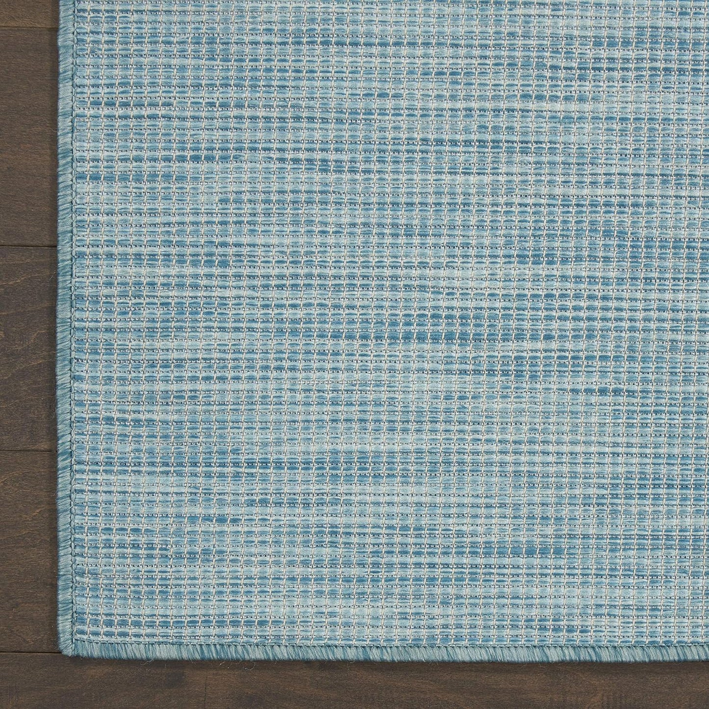 Nourison Positano Indoor/Outdoor Aqua 8' x Round Area Rug, Easy Cleaning, Non Shedding, Bed Room, Living Room, Dining Room, Backyard, Deck, Patio (8 Round)