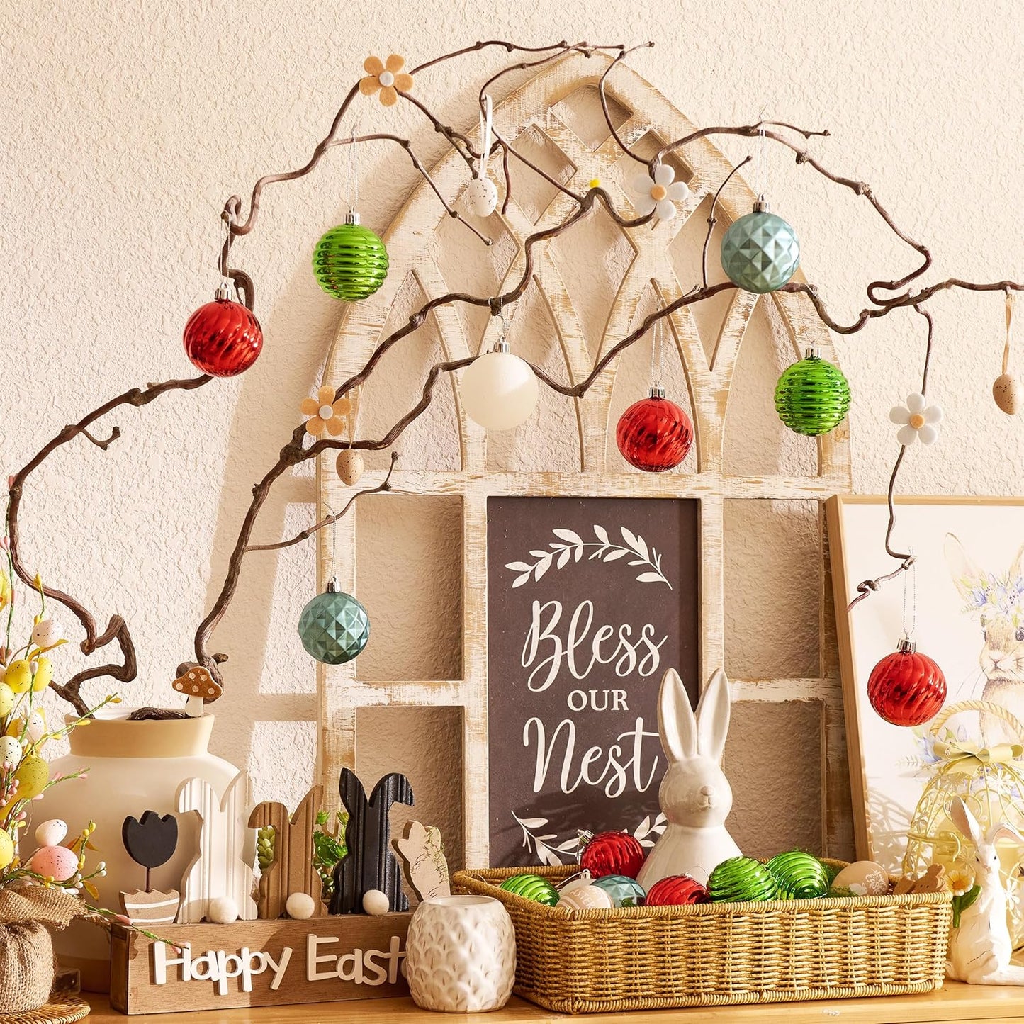 Valery Madelyn Christmas Ornaments Tree Decorations Set for Fall Halloween, 24ct Colorful Shatterproof Ball Ornaments, 2.36" Hanging Ornament Bulk for Xmas Holiday Party Decor