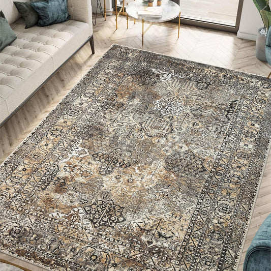 Keen Home Design 3x5 Rug - Machine Washable Entry Rug with Non-Slip Backing, Ideal for Enteryway, Kitchen, Bathroom, Laundry Room - Vintage, Easy Clean, Durable, Low Pile Rug - (3' x 5')