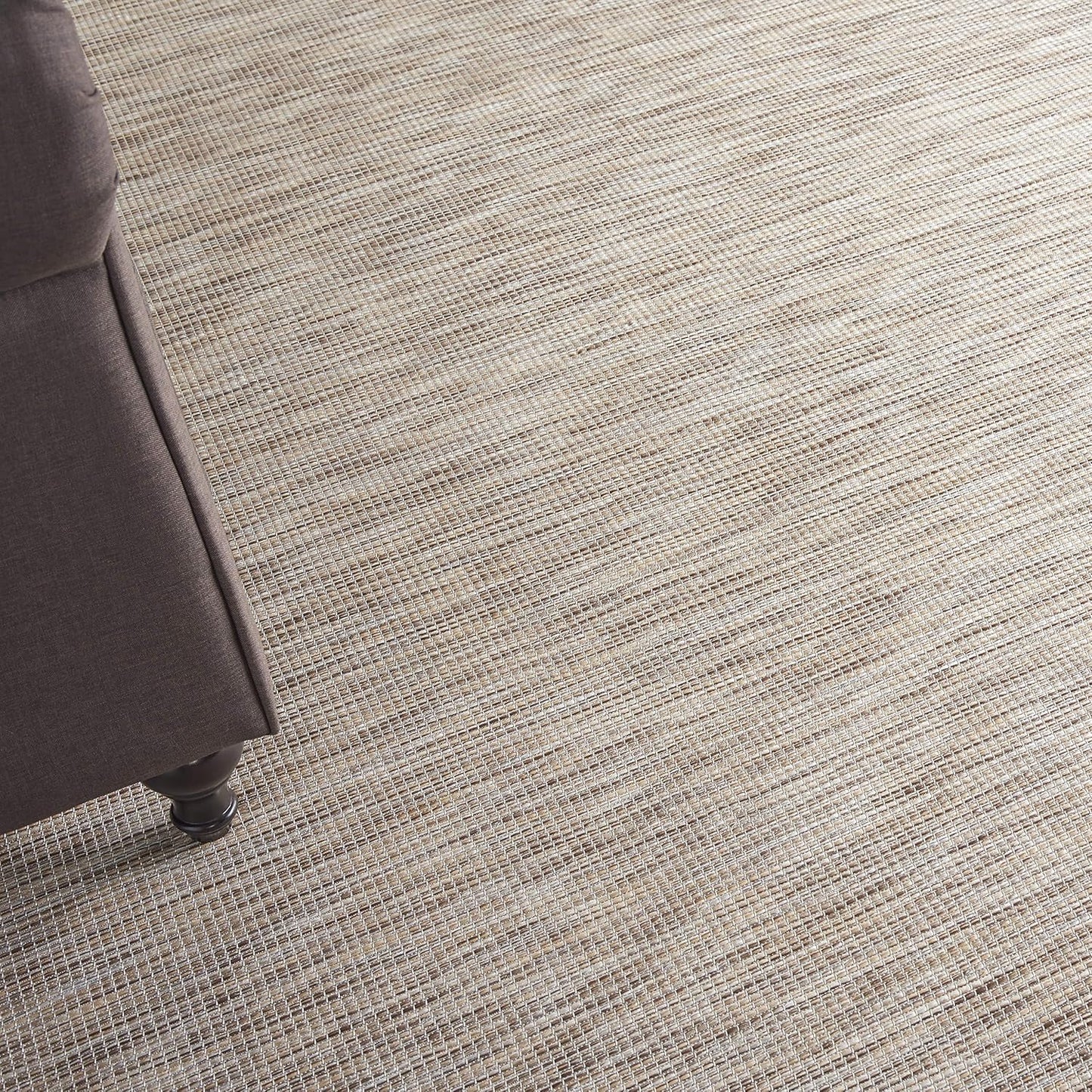 Nourison Positano Indoor/Outdoor Beige 6' x Round Area Rug, Easy Cleaning, Non Shedding, Bed Room, Living Room, Dining Room, Backyard, Deck, Patio (6 Round)